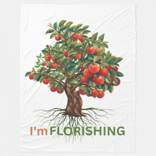 I'm Flourishing – Rooted Growth Inspirational Tree Fleece Blanket