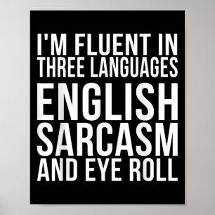 I'm Fluent In Three Languages English, Sarcasm, An Poster