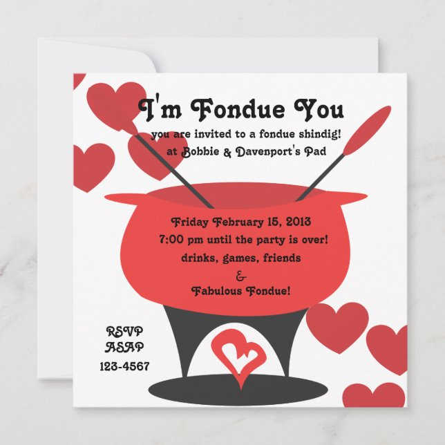 I'm Fondue You Invitation (Front)