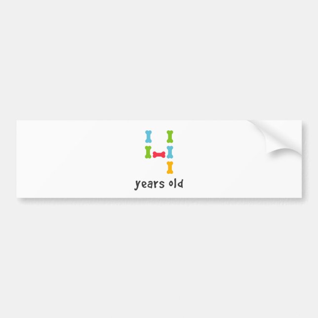 I'm Four Years Old Bumper Sticker (Front)