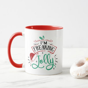 I'm Freaking Jolly   Funny Festive Christmas Snark Mug