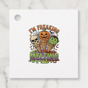 Im Freaking Melting Halloween Ice Cream Skull Pump Favour Tags