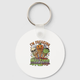 Im Freaking Melting Halloween Ice Cream Skull Pump Keychain