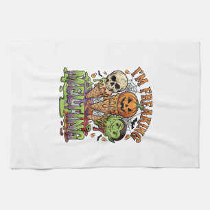 Im Freaking Melting Halloween Ice Cream Skull Pump Kitchen Towel