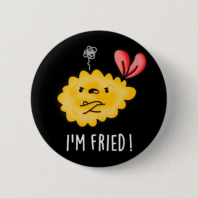I'm Fried Funny Tempura Sushi Pun Dark BG 2 Inch Round Button (Front)