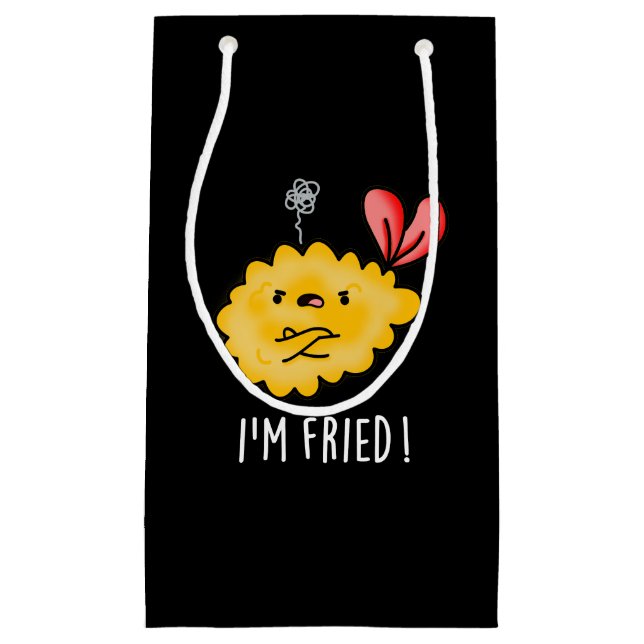 I'm Fried Funny Tempura Sushi Pun Dark BG Small Gift Bag (Front)