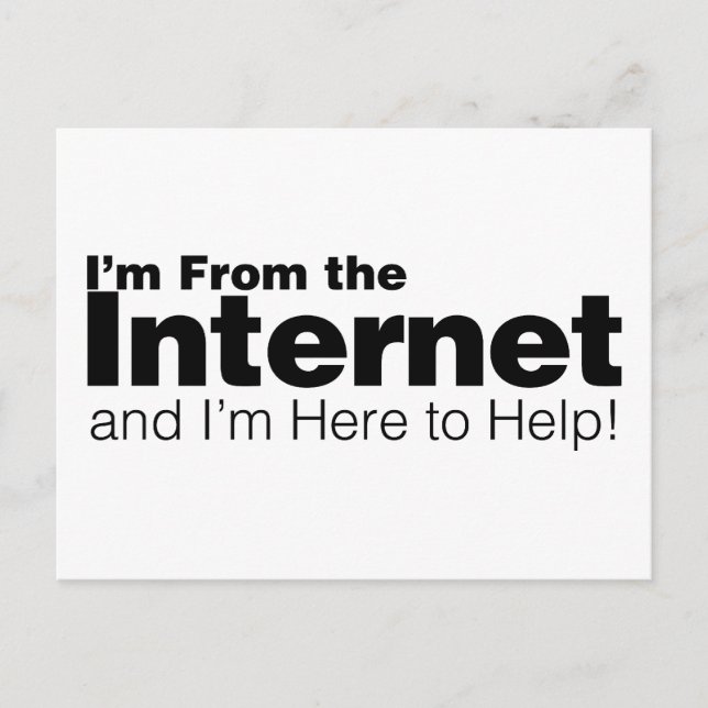 I'm From the Internet Postcard (Front)