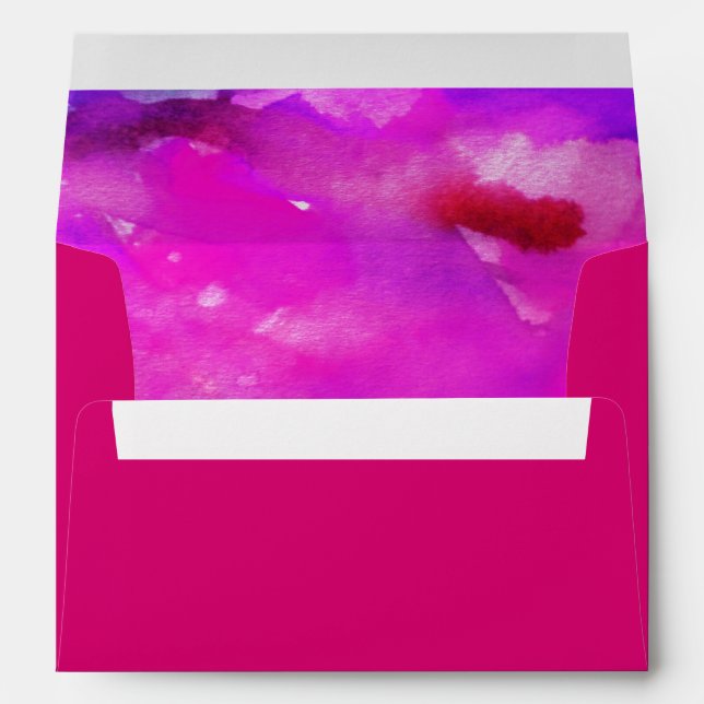 I'M FUSCHIA WATERCOLOR Bat Mitzvah Envelope (Back (Bottom))