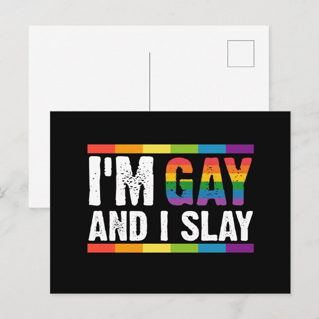 I'm Gay and I Slay LGBTQ Gay Pride  Postcard (Front/Back)