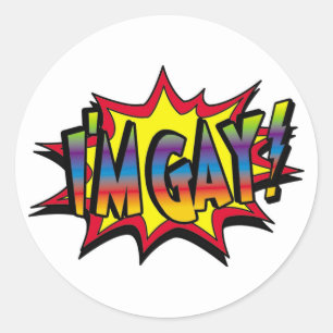 I'm Gay Burst Classic Round Sticker