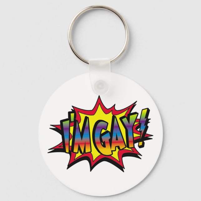 I'm Gay Burst Keychain (Front)