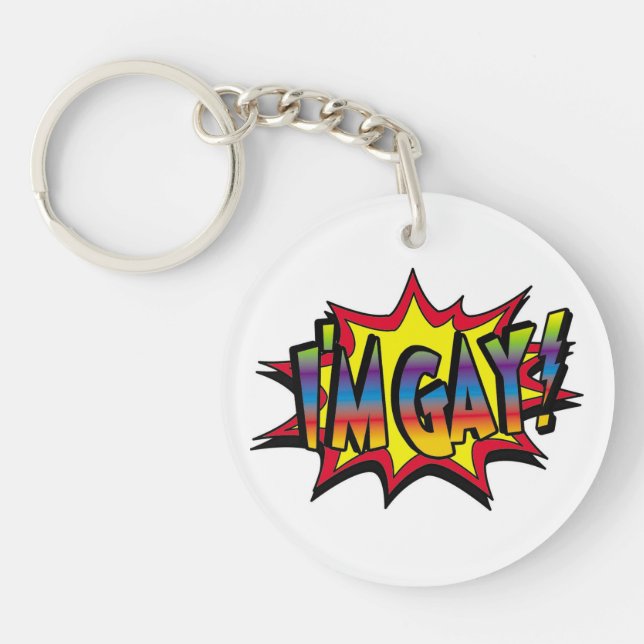 I'm Gay Burst Keychain (Front)