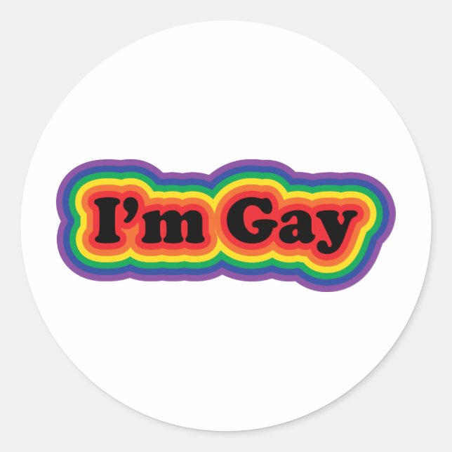 I'm Gay Classic Round Sticker (Front)
