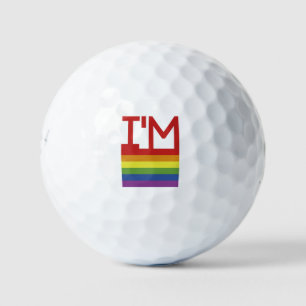 I'm Gay   Rainbow Flag Golf Balls