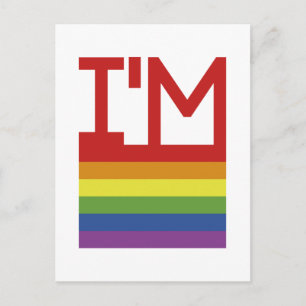 I'm Gay Rainbow Flag Postcard