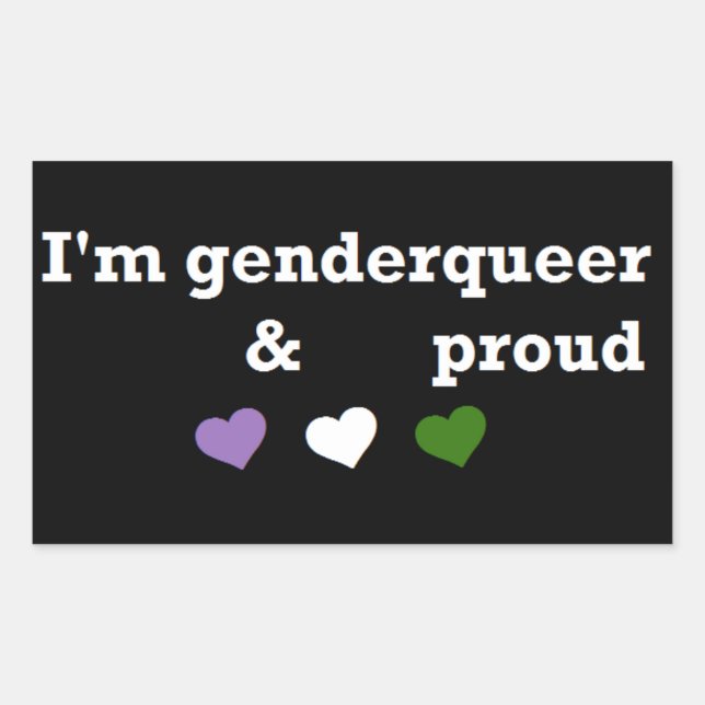 I'm genderqueer & proud sticker (Front)