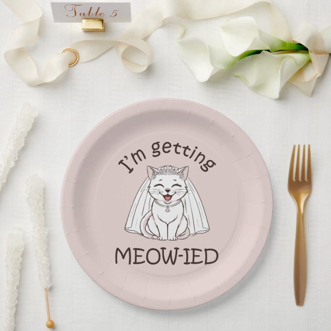 I'm Getting Meow-ied! Paper Plate (Wedding)
