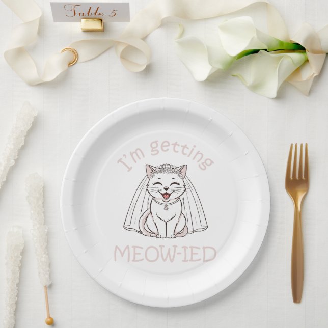 I'm Getting Meow-ied! Paper Plate (Wedding)