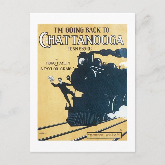 I'm Going Back to Chattanooga Tennessee Songbook C Postcard (Front)