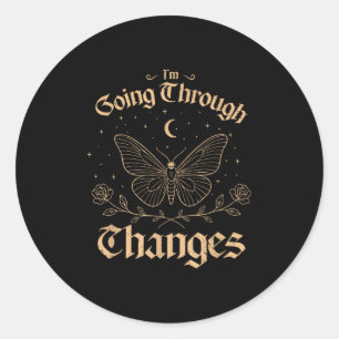 I'm Going Through Changes, Vintage Gothic Bat  Classic Round Sticker