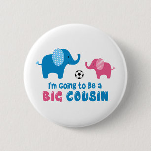 I'm Going To Be a Big Cousin Elephant 2 Inch Round Button