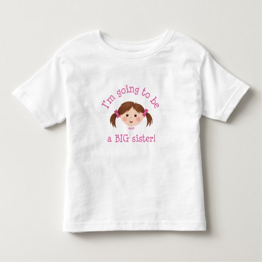 Im going to be a big sister - girl with brown hair toddler t-shirt