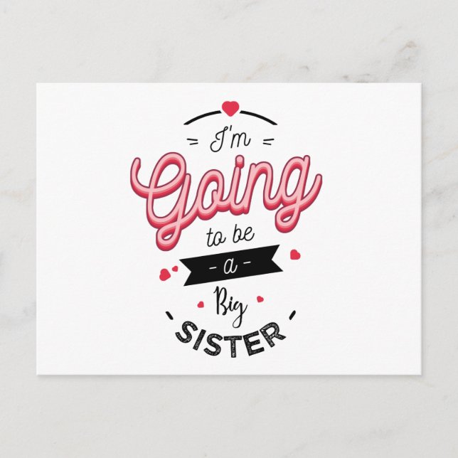 I'm going to be a big sister holiday postcard (Front)