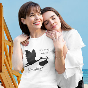 I'm Going to be a Grandma Black Stork T-Shirt