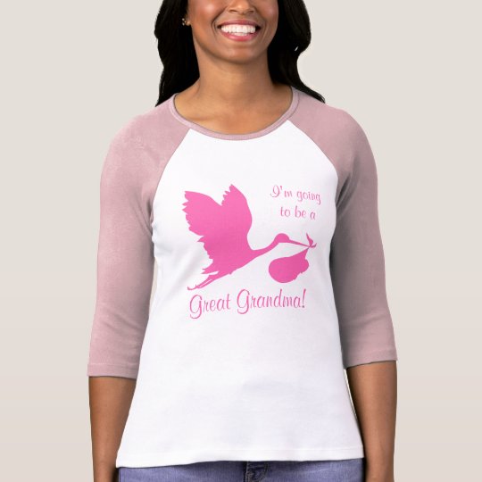 I'm Going To Be A Great Grandma Hot Pink Stork T-Shirt