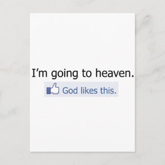 I'm going to heaven postcard