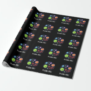 I'm Going Viral Funny Virus Pun Dark BG Wrapping Paper