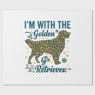 Im Golden Retriever Dog Halloween Pumpkins Leaves_ Wrapping Paper