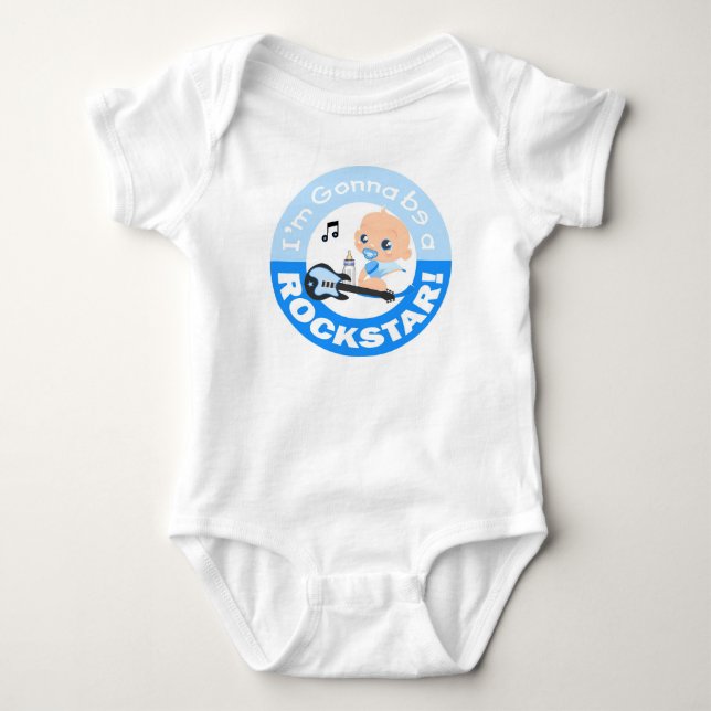 I'm Gonna be a Rockstar Blue Infant Creeper (Front)