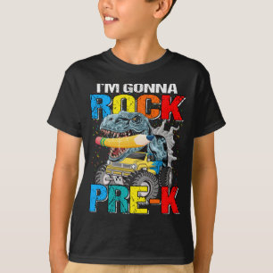 I'm Gonna Rock Pre-K Monster Truck Dinosaur T-Shirt