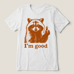 Im Good Funny Raccoon Thumbs Up Tri-Blend Shirt