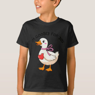 I'm Goosey For You Coquette Valentine Goose  T-Shirt