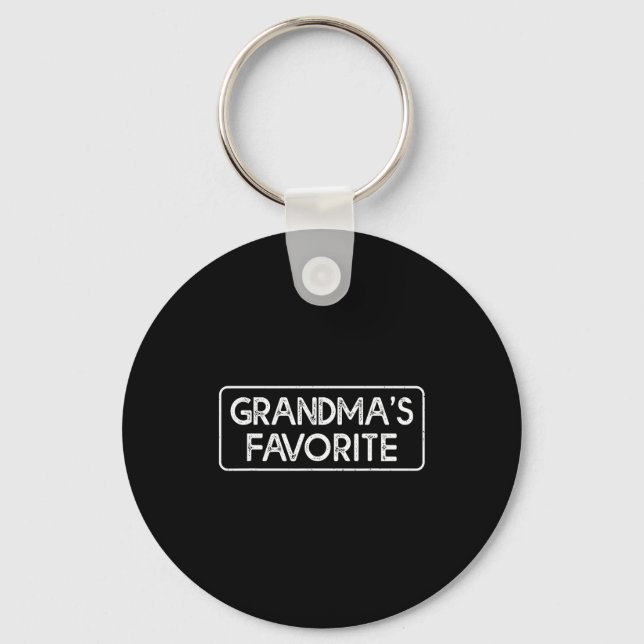 I'm Grandma's Favorite Funny Grandson Granddaughte Keychain (Front)