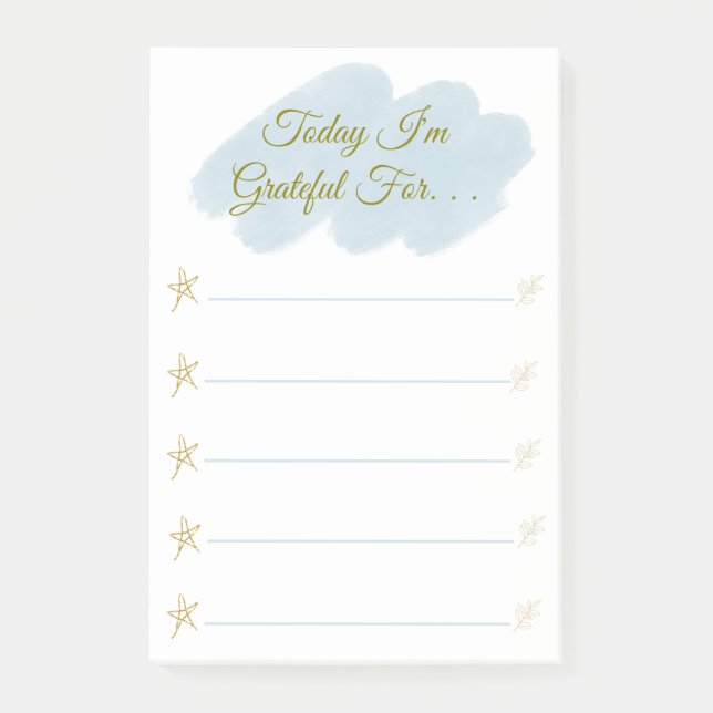 I'm Grateful for Personalized Grateful  Post-it Notes (Front)