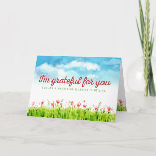 I'm Grateful for You, You are a Blessing Thank You Card