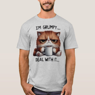 I'm Grumpy, Deal With It Cat T-Shirt