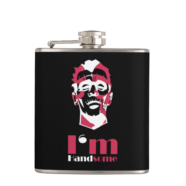 I'm handsome abstract face Case-Mate iPhone case T Hip Flask (Front)