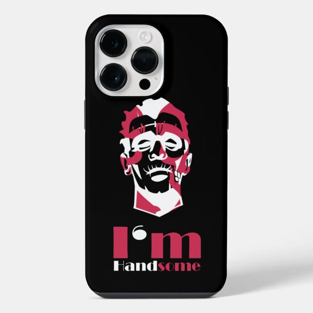 I'm handsome abstract face iPhone case (Back)