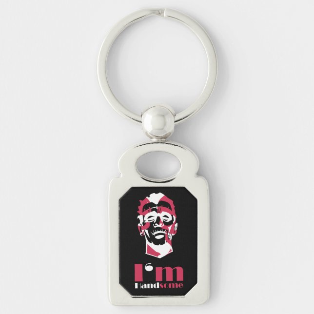 I'm handsome abstract face keychain (Front)