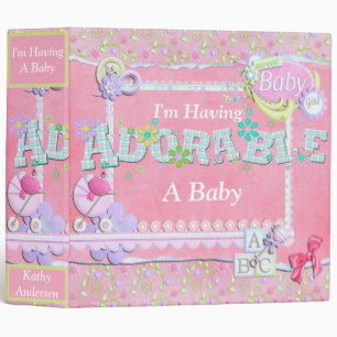 I'm Having a Baby - It's a Girl Pink Scrapbook Binder