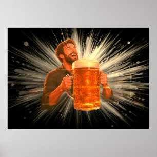 I'm Having a Blast With My Big Beer on a Wall Poster