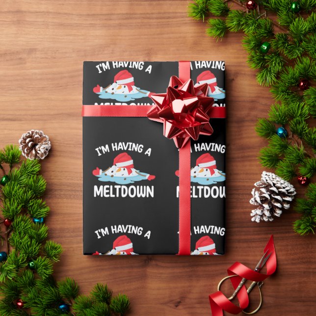 I'm Having A Meltdown Christmas Snowman Snow Wrapping Paper (Holiday Gift)