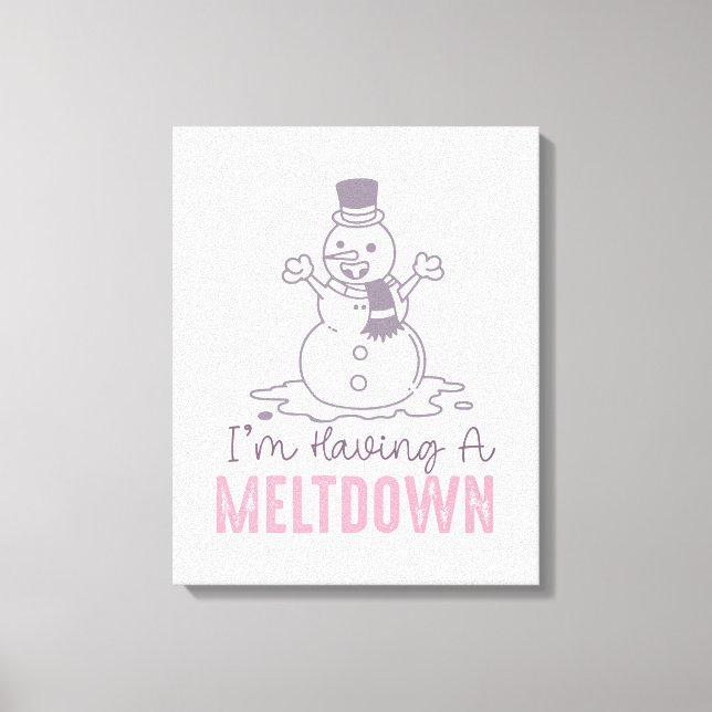I'm Having a Meltdown - Funny Snowman Design Canvas Print (Front)