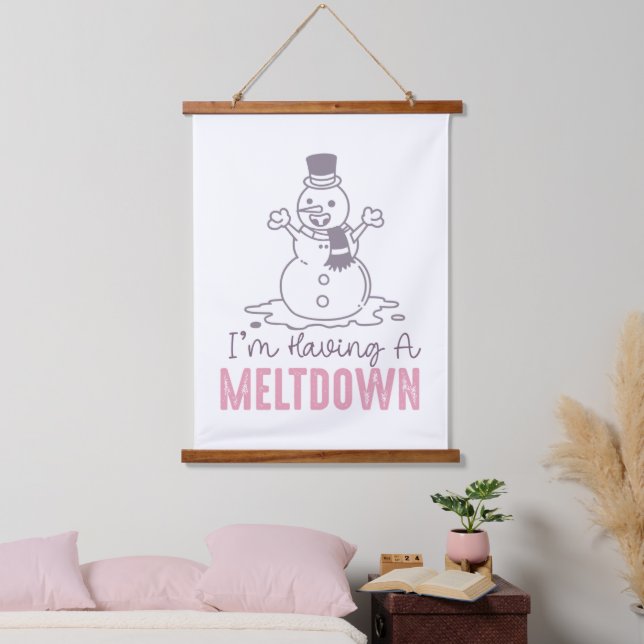 I'm Having a Meltdown - Funny Snowman Design Hanging Tapestry (Bedroom)