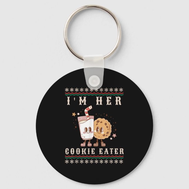 I'm Her Cookie Eater I'm His Milk Drinker Couples  Keychain (Front)