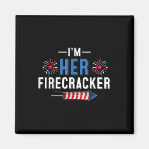 Im Her Firecracker 4th Of July Usa Patriotic Coupl Magnet